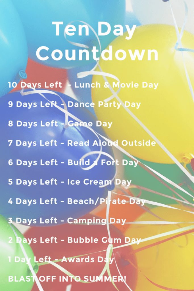 Ten Day Countdown List