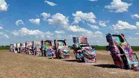Cadillac Ranch off of the Route 66 road trip route across the US.